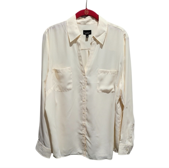 Talbots Nantucket Button Down Long Sleeve Cream Blouse XL - Picture 1 of 6